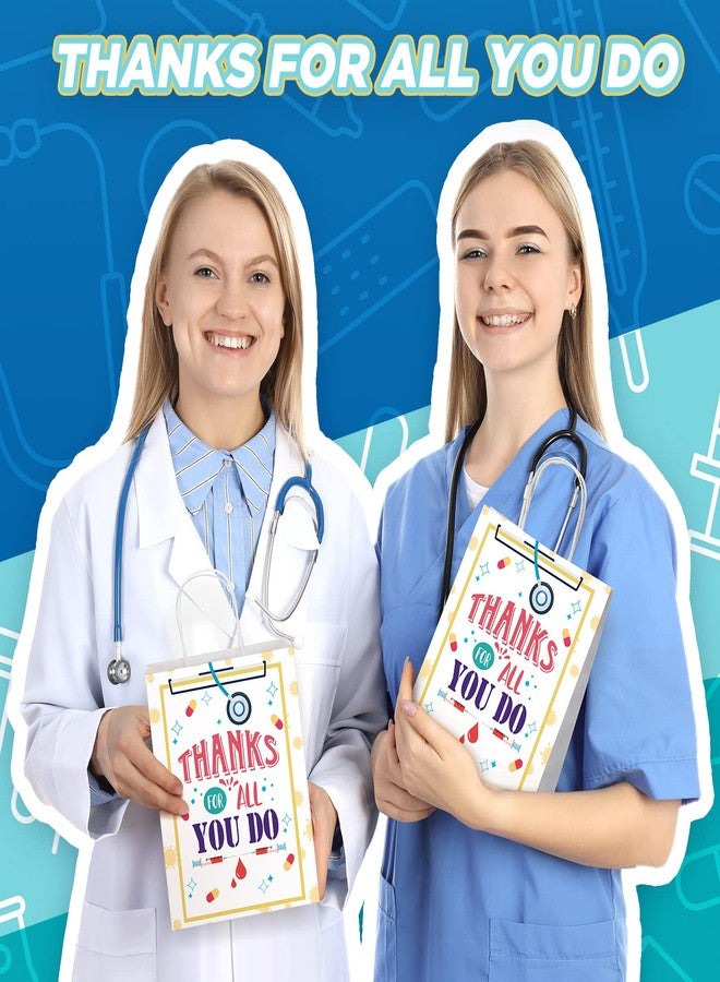 Zonon 24 Pcs Nurse Gift Bags Bulk Large Thank You Nurses Bags 10.6x8.3x4.3'' for RN CNA LPN Medical Graduation Appreciation Thank You Party Supplies(Stylish Style - Image 5
