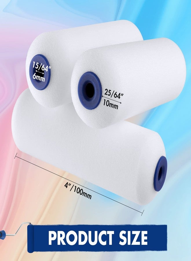 WORKPRO 12-Pack Foam Paint Roller 4 inch, Small Paint Roller Kit, Mini Paint Roller for Painting Walls, Cabinets, Doors, Fences, etc. - Image 2