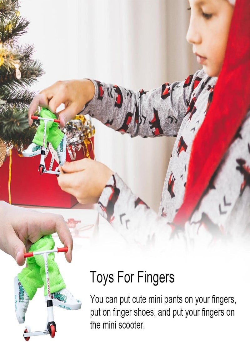 GGOOT Mini Finger Toys Finger Scooter Set - Metal Finger Scooter Set | Alloy Mini Finger Scooter Fingerboard With Shoes, Pants And Mini Scooters Accessories Grip And Tricks Finger Scooter For Skateboarder - Image 2