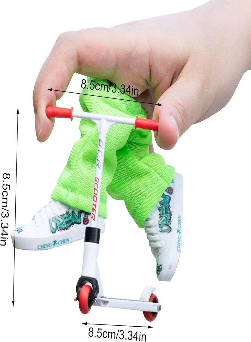 GGOOT Mini Finger Toys Finger Scooter Set - Metal Finger Scooter Set | Alloy Mini Finger Scooter Fingerboard With Shoes, Pants And Mini Scooters Accessories Grip And Tricks Finger Scooter For Skateboarder - Image 4
