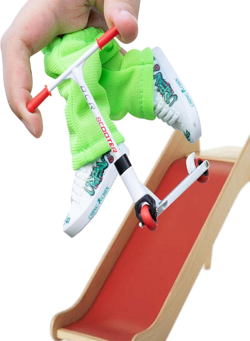 GGOOT Mini Finger Toys Finger Scooter Set - Metal Finger Scooter Set | Alloy Mini Finger Scooter Fingerboard With Shoes, Pants And Mini Scooters Accessories Grip And Tricks Finger Scooter For Skateboarder - Image 5