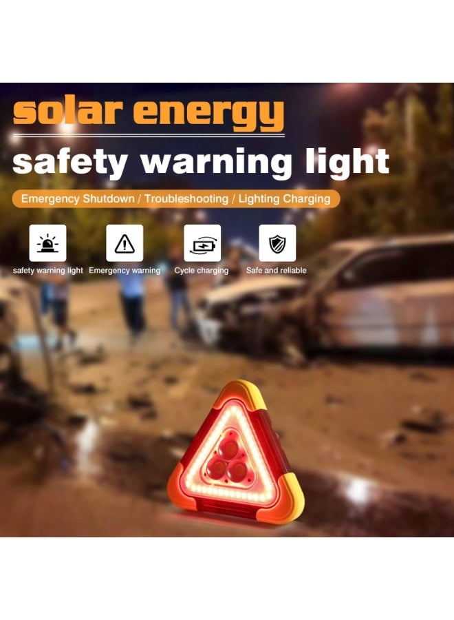 Soofam مثلث الأمان متعدد الوظائف، مثلثات الطوارئ، مثلثات تحذير LED الشمسية القابلة للشحن، مثلثات الطريق، مثلثات عاكسة، مثلثات الشاحنات لسيارات الأعطال - Image 3