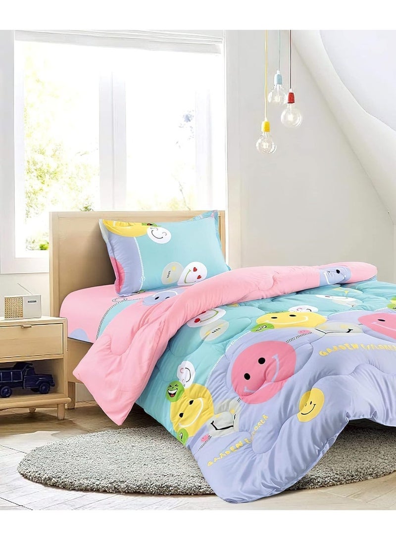 Ming Li 3-Piece kids Medium Filling Comforter set Reversible Bed Set Single Size 170x220 cm for Boys & Girls - Image 4