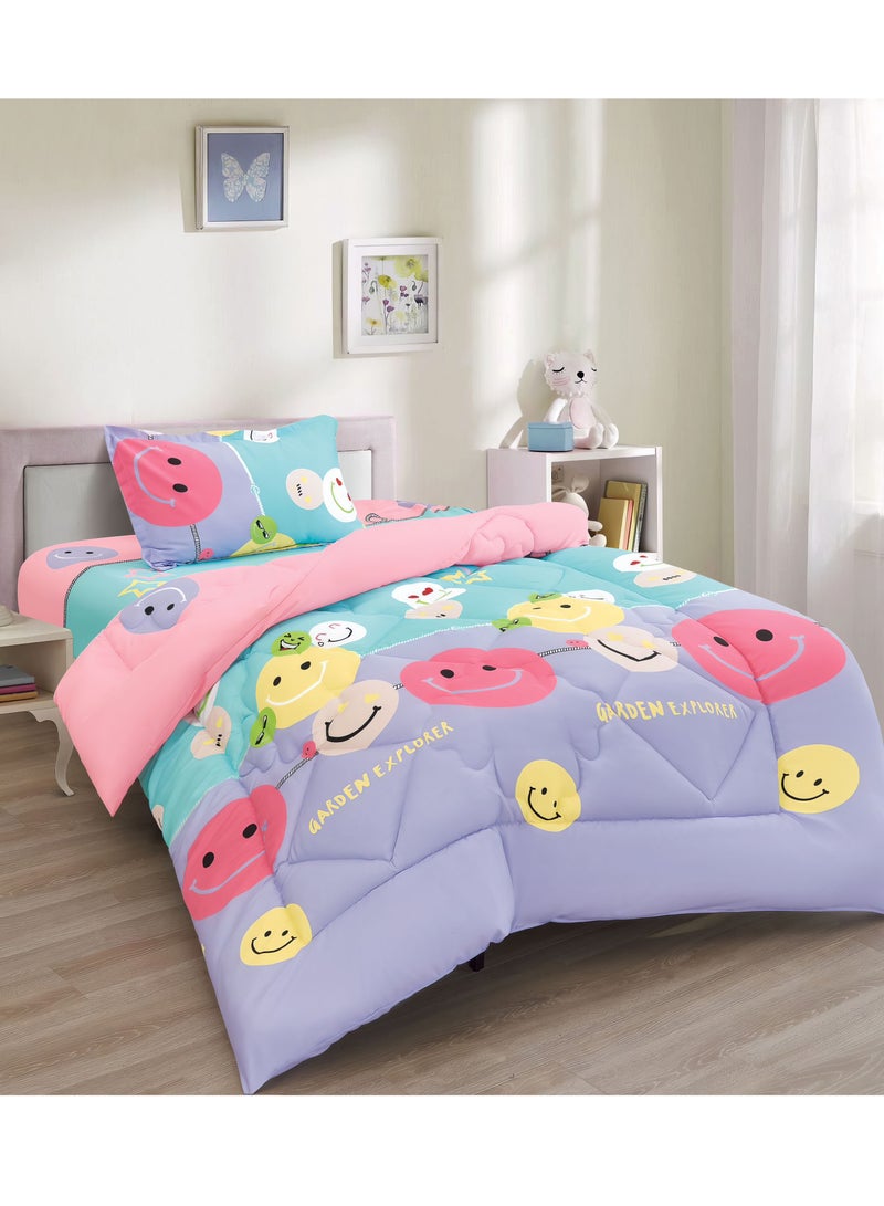 Ming Li 3-Piece kids Medium Filling Comforter set Reversible Bed Set Single Size 170x220 cm for Boys & Girls - Image 1