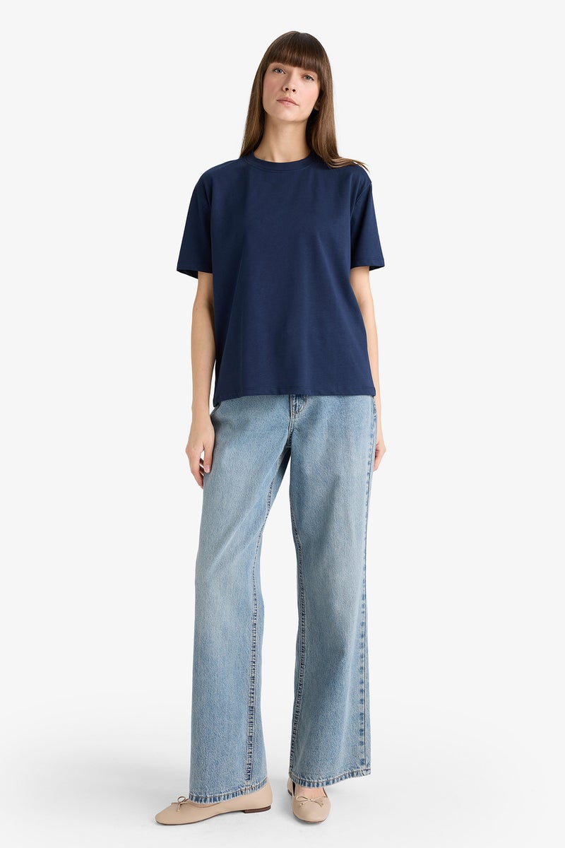 ديفاكتو تي شيرت نسائي عادي بأكمام قصيرة ورقبة دائرية - Image 2