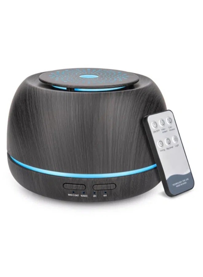 Mini 300ml ultrasonic atomization cold mist aromatherapy humidifier • USB car aromatherapy light • Dark wood grain color+Remote control - Image 4