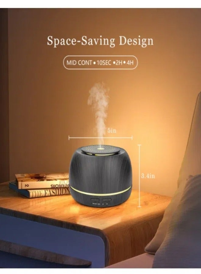 Mini 300ml ultrasonic atomization cold mist aromatherapy humidifier • USB car aromatherapy light • Dark wood grain color+Remote control - Image 2