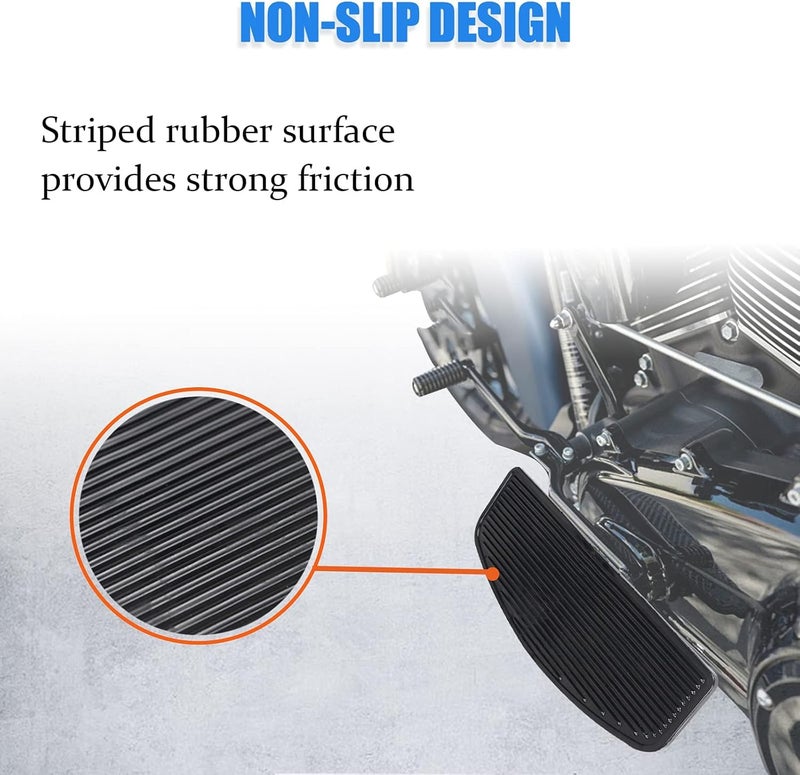 AUFER 2Pcs Motorcycle Front Driver Rider Inserts Floorboards Foot Peg Footrest Footboards Compatible With For Touring Electra Glide Road Glide Road King Softail (Black) - Image 2