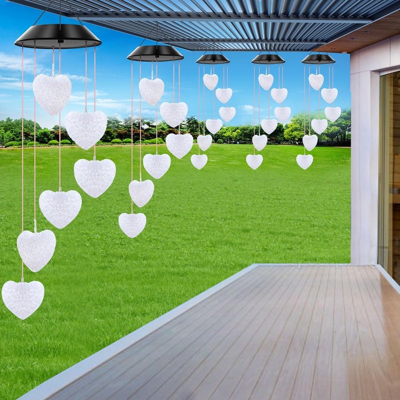 WHISKET WHISKET Colors Changing Lights Solar Wind Chimes for Outdoor DecorColorful Solar GiftsWind Chimes for Party Yard Porch Patio Home Window Heart Shape Light - Image 5