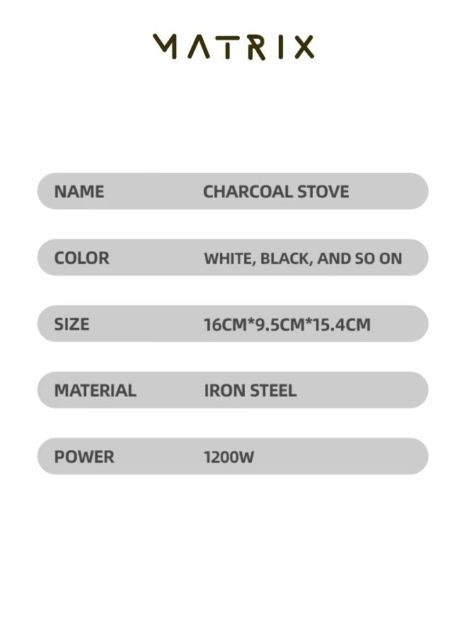 MATRIX New Design Electric Charcoal Starter, Fire Burner Stove Removable Handle, 220v, 1200w  - Image 5