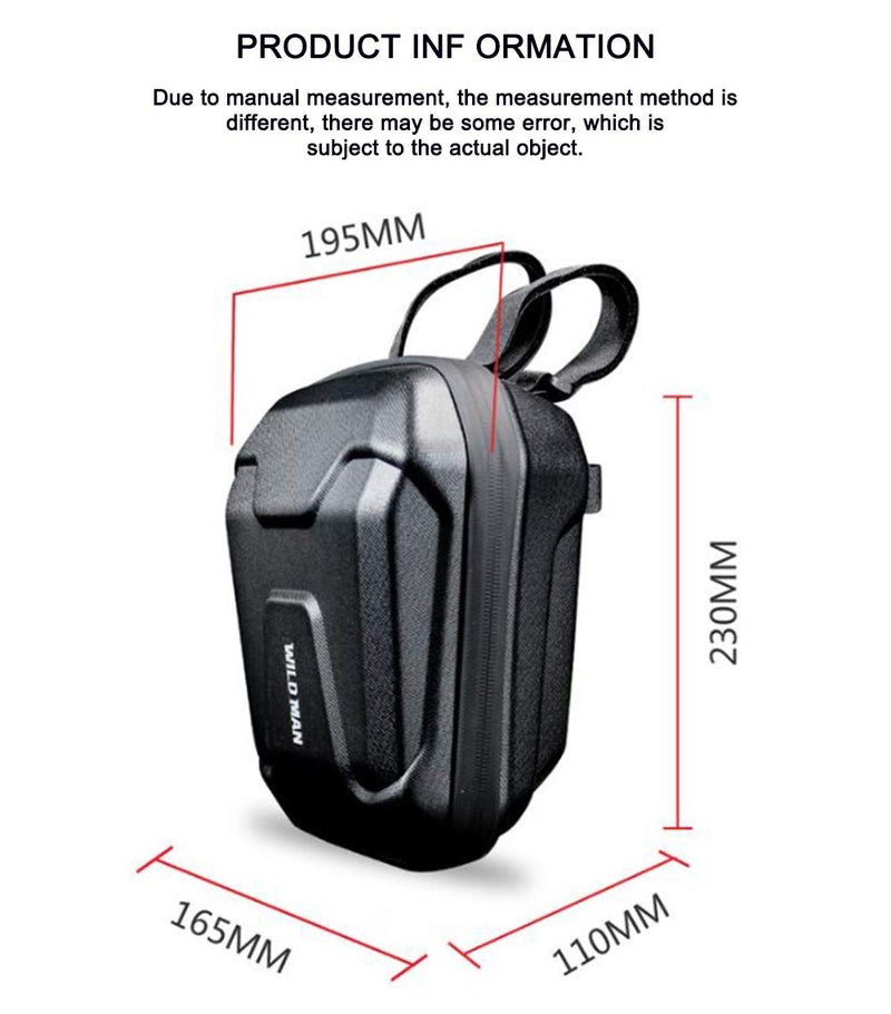 WILD MAN 2.5L Hard Shell Rainproof Scooter Storage Bag for Kick Scooters Folding Bike Kick Board （TS9） - Image 2