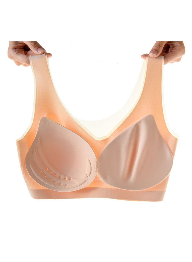 SOLARAE Ultra-Thin Ice Silk Bra Set - Seamless, Breathable, Soft & Stretchy Lifting Bras with Removable Pads, 3D Support, Moisture-Wicking (3 Pack, Size L) - Image 2