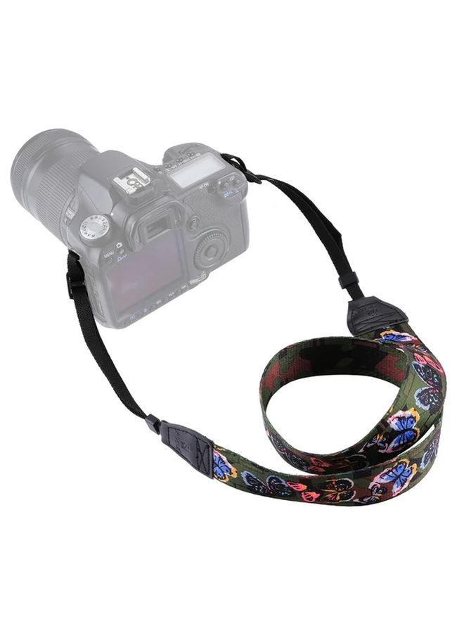 PU6009D Retro Ethnic Multi Color Butterfly Pattern Camera Shoulder Strap For DSLR SLR Cameras - Image 1