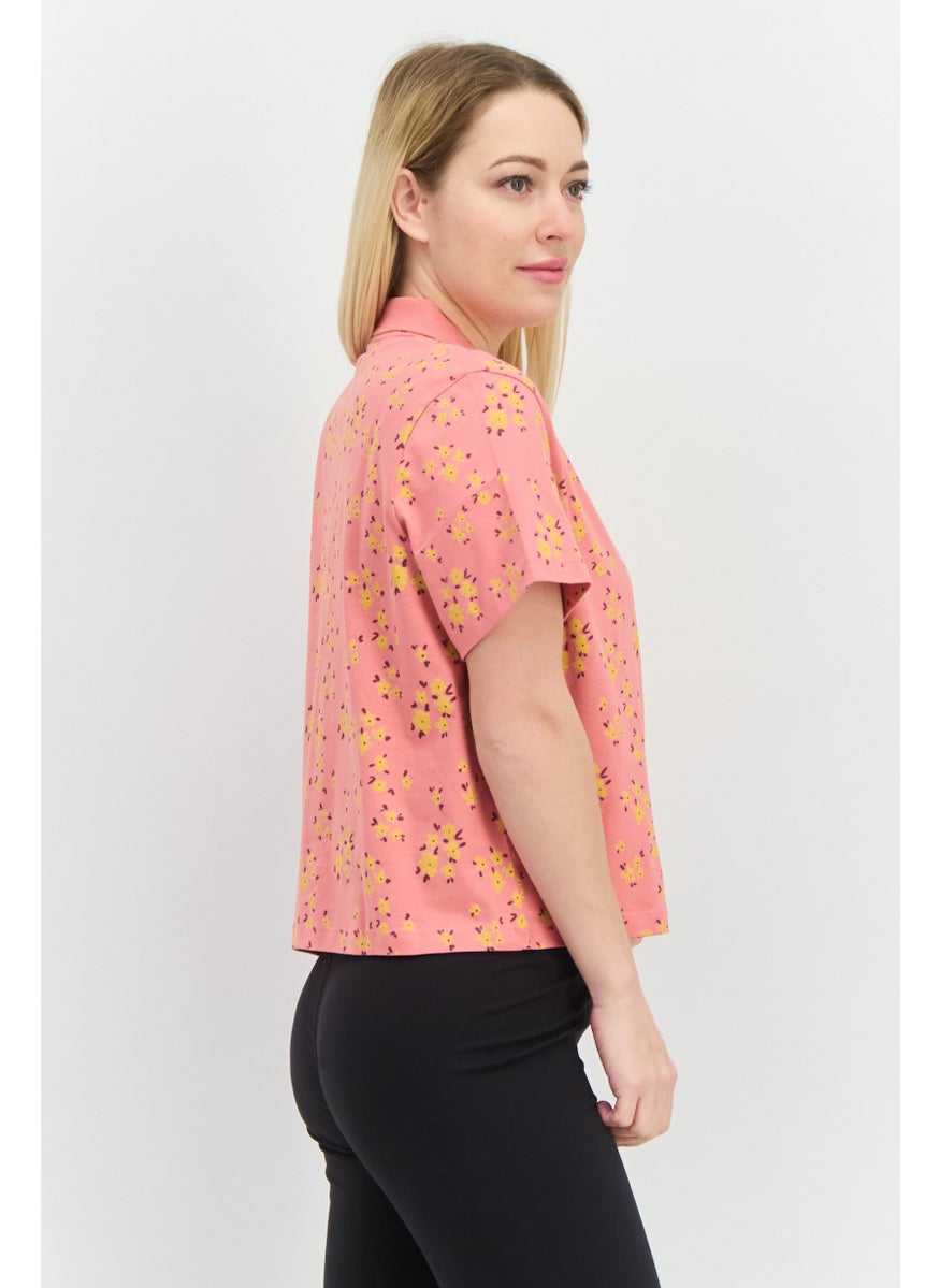 PUMA Women Sportswear Fit Allover Print Outdoors Polo Shirt, Dark Peach  - Image 2