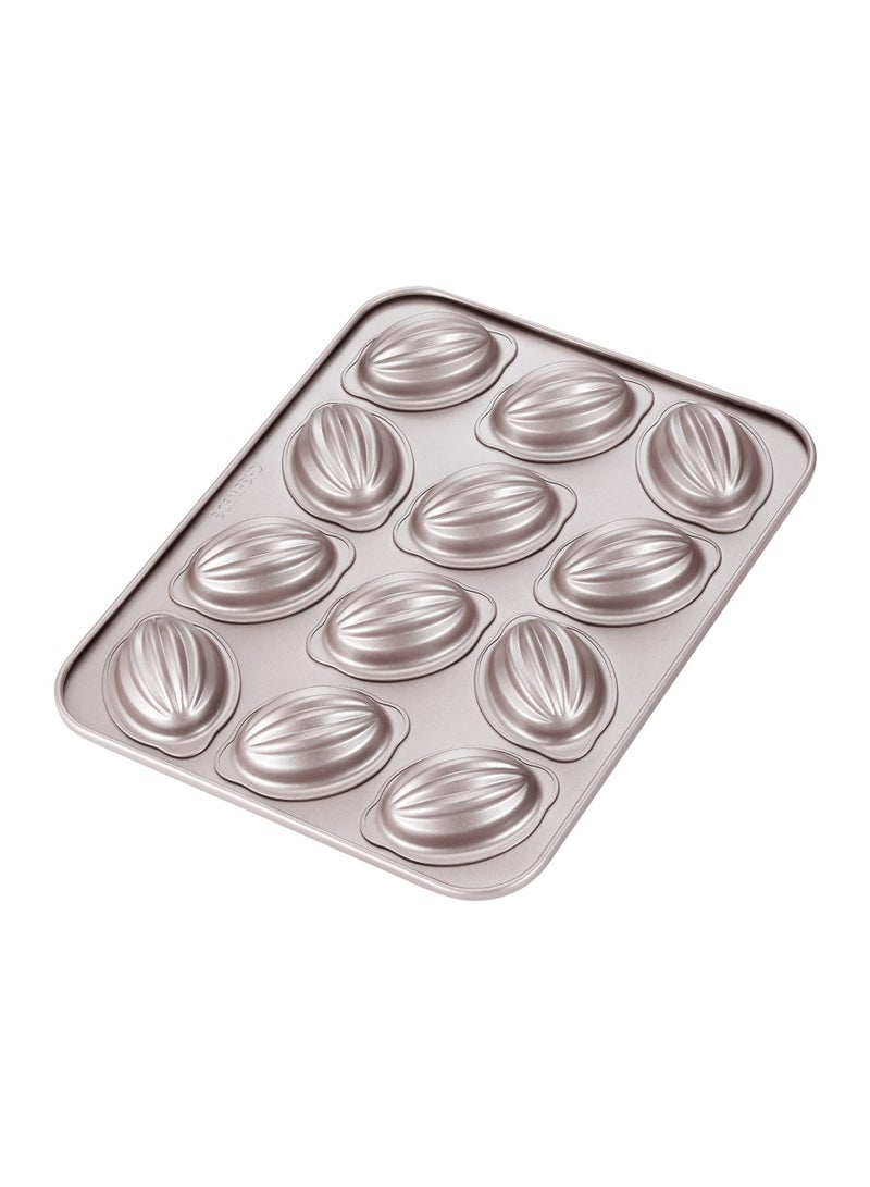 KASTWAVE Muffin Cake Pan, 12-Cavity Nonstick Rugby Ball Baking for Pan Oven Baking (Champagne Gold) - Image 1