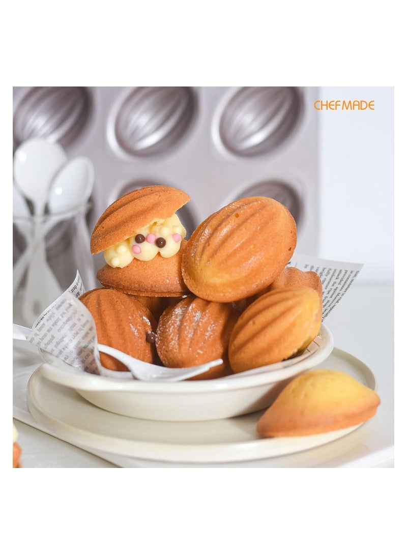 KASTWAVE Muffin Cake Pan, 12-Cavity Nonstick Rugby Ball Baking for Pan Oven Baking (Champagne Gold) - Image 3