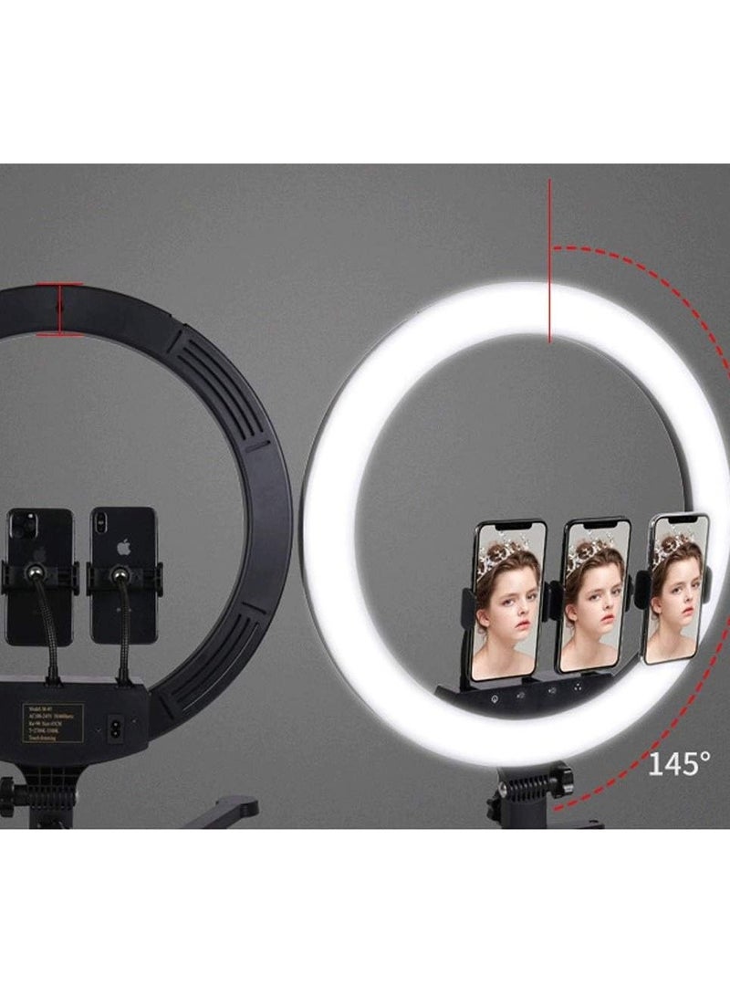 The New 18 inch  Beauty Make Up live Broadcast light Touch Button Three Position LED Ring Light Vlogging Photography And 2.1m Tripod Mount  - Image 5