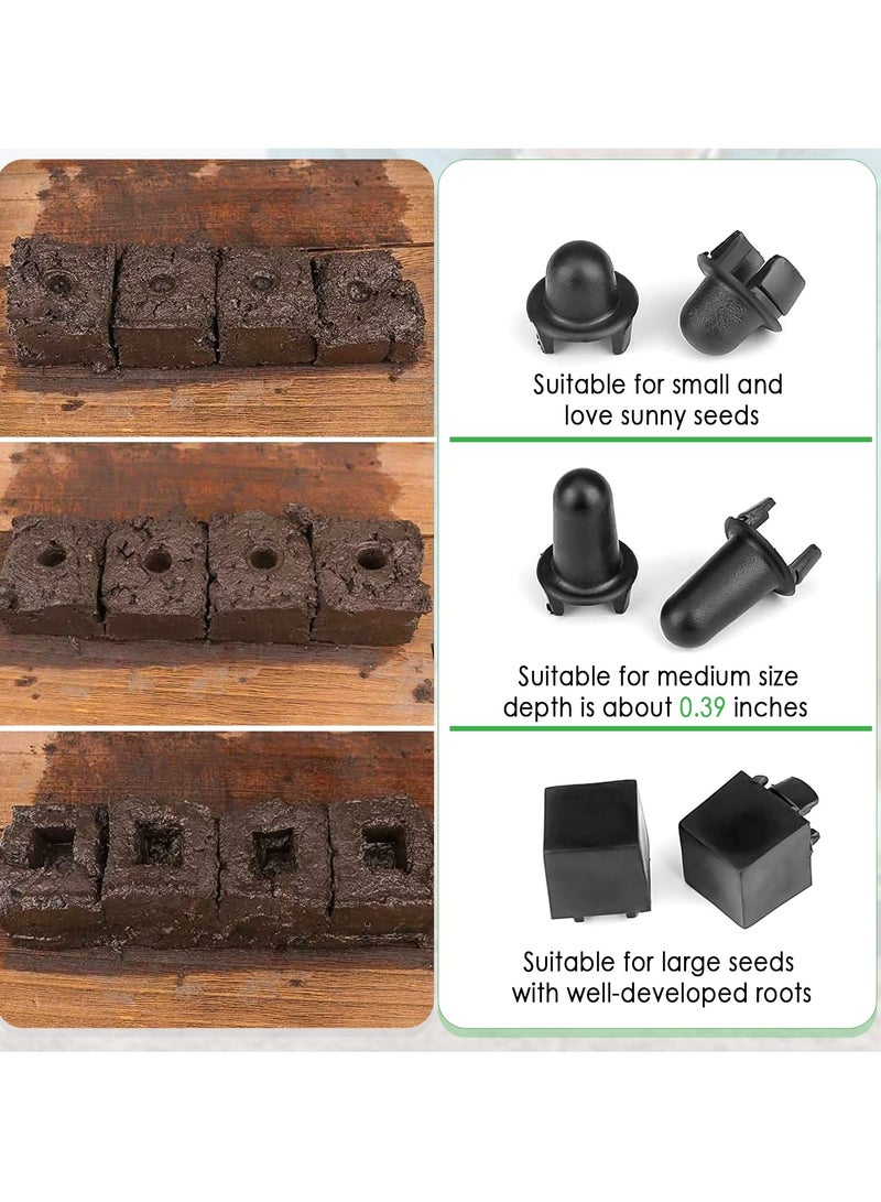 SYOSI, Manual Soil Block Maker, 8 Cells Manual Square Soil Blocking Tool Set, Micro 2 inch Soil Blocking Tool for Seed Stater Tray