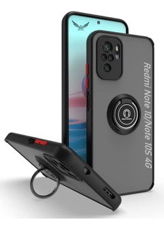 بورتوني جراب Xiaomi Redmi Note 10 / Redmi Note 10S 4G مقاوم للصدمات مع مسند حلقي مضاد للخدش بلوري شفاف مضاد لبصمات الأصابع  - Image 1