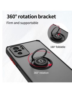 بورتوني جراب Xiaomi Redmi Note 10 / Redmi Note 10S 4G مقاوم للصدمات مع مسند حلقي مضاد للخدش بلوري شفاف مضاد لبصمات الأصابع  - Image 5