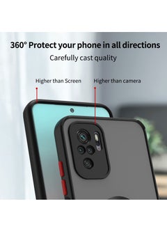 بورتوني جراب Xiaomi Redmi Note 10 / Redmi Note 10S 4G مقاوم للصدمات مع مسند حلقي مضاد للخدش بلوري شفاف مضاد لبصمات الأصابع  - Image 2