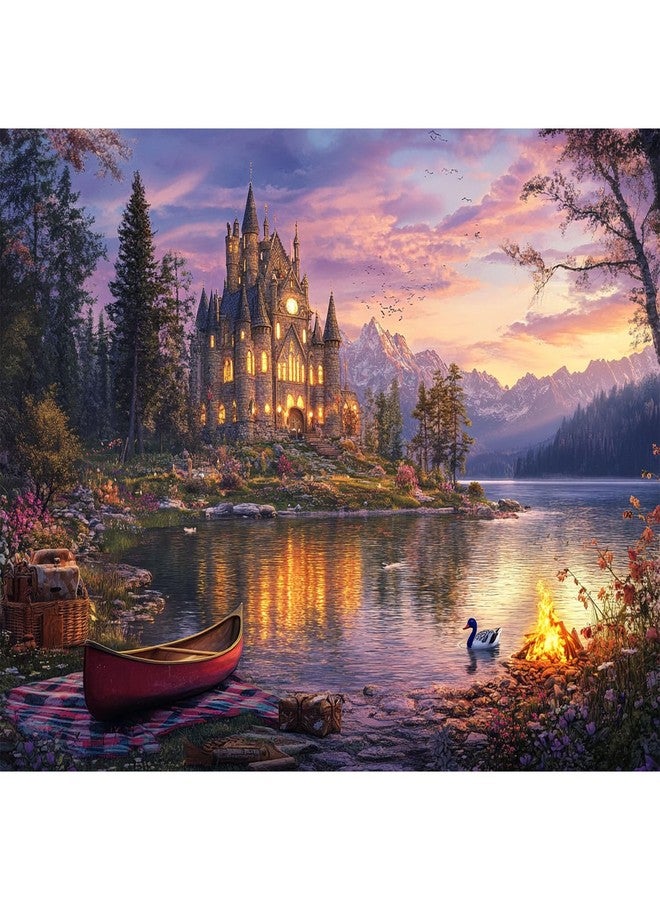 Yunlus Jigsaw Puzzles for Adults 1000 Pieces Twilight Castle Impossible Hard Difficult Challenging Puzzles for Adults Teens 1000pc Reflections Lake Jigsaw Puzzle 1000 Pieces 28 x 20 inch - Image 1