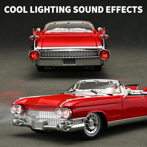 DEUSON ECOM 1:24 Scale Cadillac Eldorado Toy Car for Kids Diecast Metal Model Car Collection with Light Sound Pull Back Openable Door - Image 4