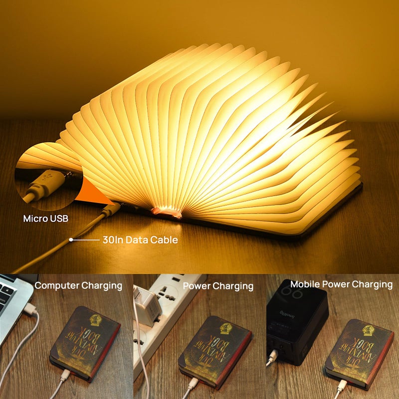 Let the Adventure Begin Mini Adventure Book Night Light,3D Folding Lamp&Three Different Lighting Options White/Yellow/Breathing Gradient Colors LED Book Lamp for Home Decor Birthday Gift,Inspired by'Up'Great Birthday Gift - Image 3