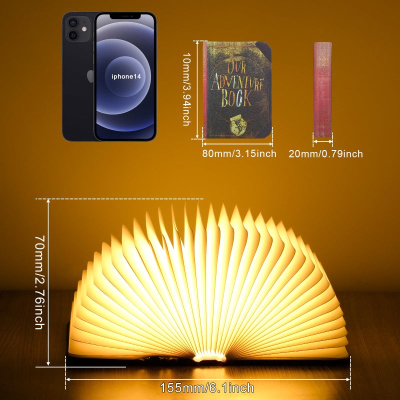 Let the Adventure Begin Mini Adventure Book Night Light,3D Folding Lamp&Three Different Lighting Options White/Yellow/Breathing Gradient Colors LED Book Lamp for Home Decor Birthday Gift,Inspired by'Up'Great Birthday Gift - Image 5
