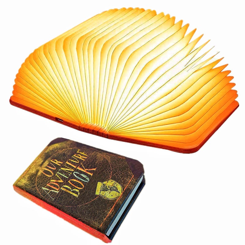 Let the Adventure Begin Mini Adventure Book Night Light,3D Folding Lamp&Three Different Lighting Options White/Yellow/Breathing Gradient Colors LED Book Lamp for Home Decor Birthday Gift,Inspired by'Up'Great Birthday Gift - Image 1