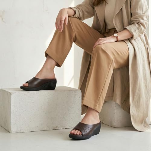 TRASE Magic Comfort Wedge Sandal for Women (Brown, 5 UK) - Image 3