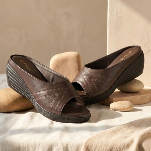 TRASE Magic Comfort Wedge Sandal for Women (Brown, 5 UK) - Image 5