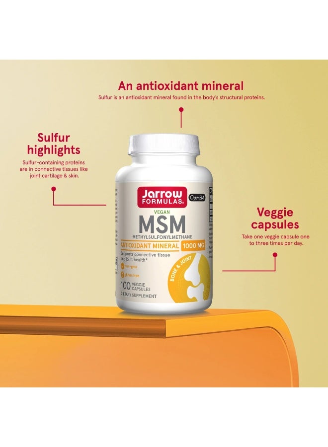 jarrow formulas MSM 1,000 mg 100 Veggie Capsules - Image 3