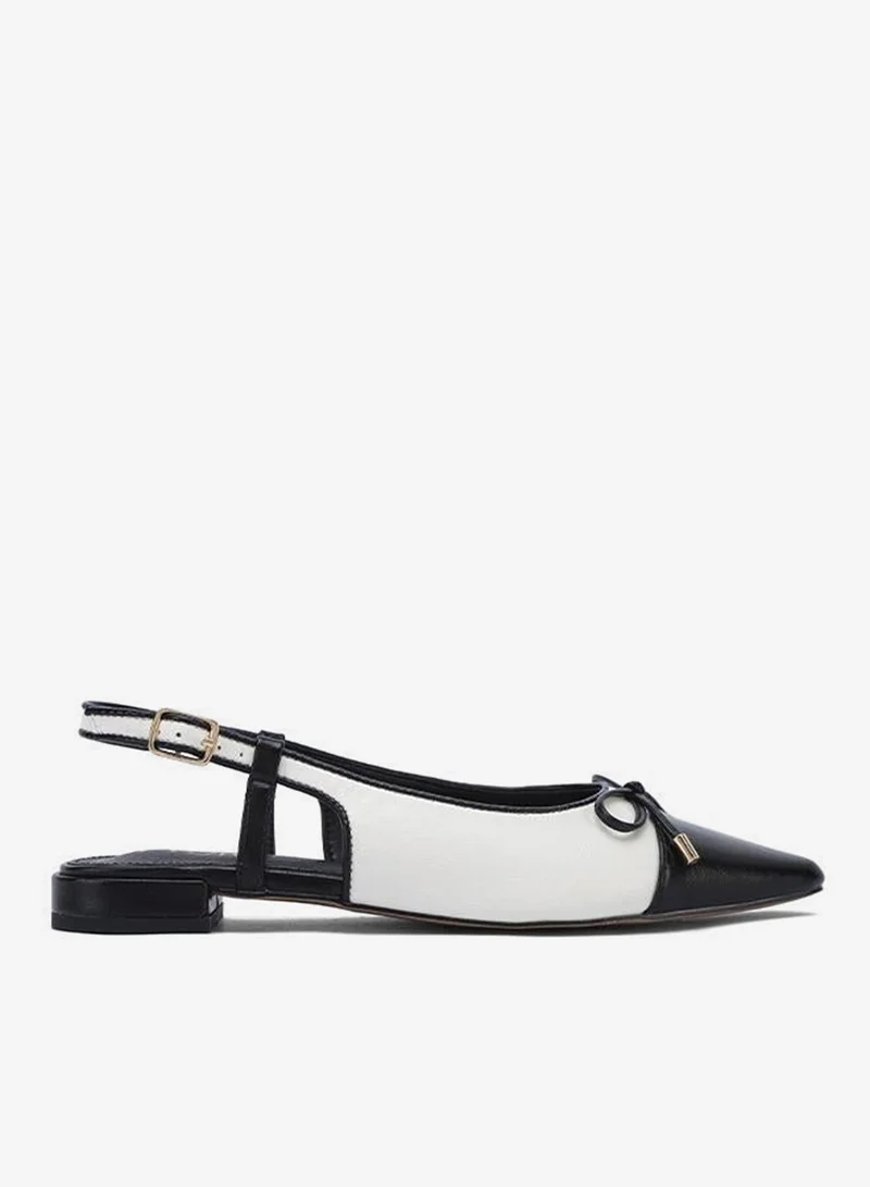 فايور Stylish Tri-Color Bow Slingback Flat CD 028