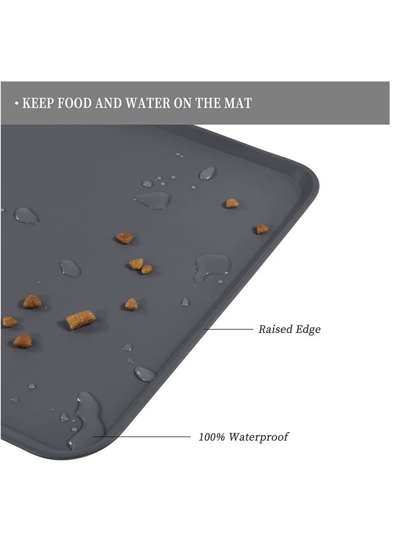 spa luxetique Pet Food Mat,Pet Silicone Bowl Mat,Pet Feeding Mat,Waterproof Dog Cat Mat Pet Placemat Premium Silicone FDA Grade Non-stick Non Slip Anti Spill Easy Clean  - Image 3