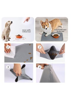 spa luxetique Pet Food Mat,Pet Silicone Bowl Mat,Pet Feeding Mat,Waterproof Dog Cat Mat Pet Placemat Premium Silicone FDA Grade Non-stick Non Slip Anti Spill Easy Clean  - Image 2