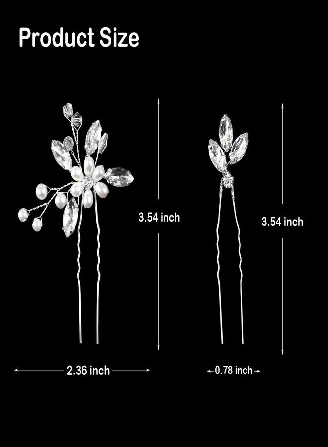 لابوهي 6 قطع من دبابيس شعر العروس، إكسسوارات شعر مرصعة بأحجار الراين للنساء، قطعة شعر زفاف كريستالية للعروس والفتيات ووصيفات العروس - Image 4