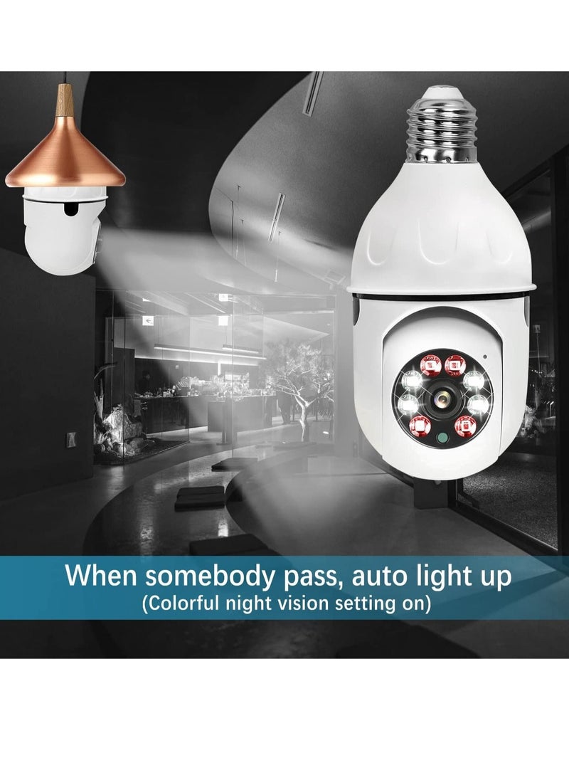 Generic - E27 Bulb 1080P 2.4GHz WiFi 360 Degree Panoramic Night Vision 2-Way Audio, Smart Motion Detection and Alarm Surveillance Cameras - Image 1