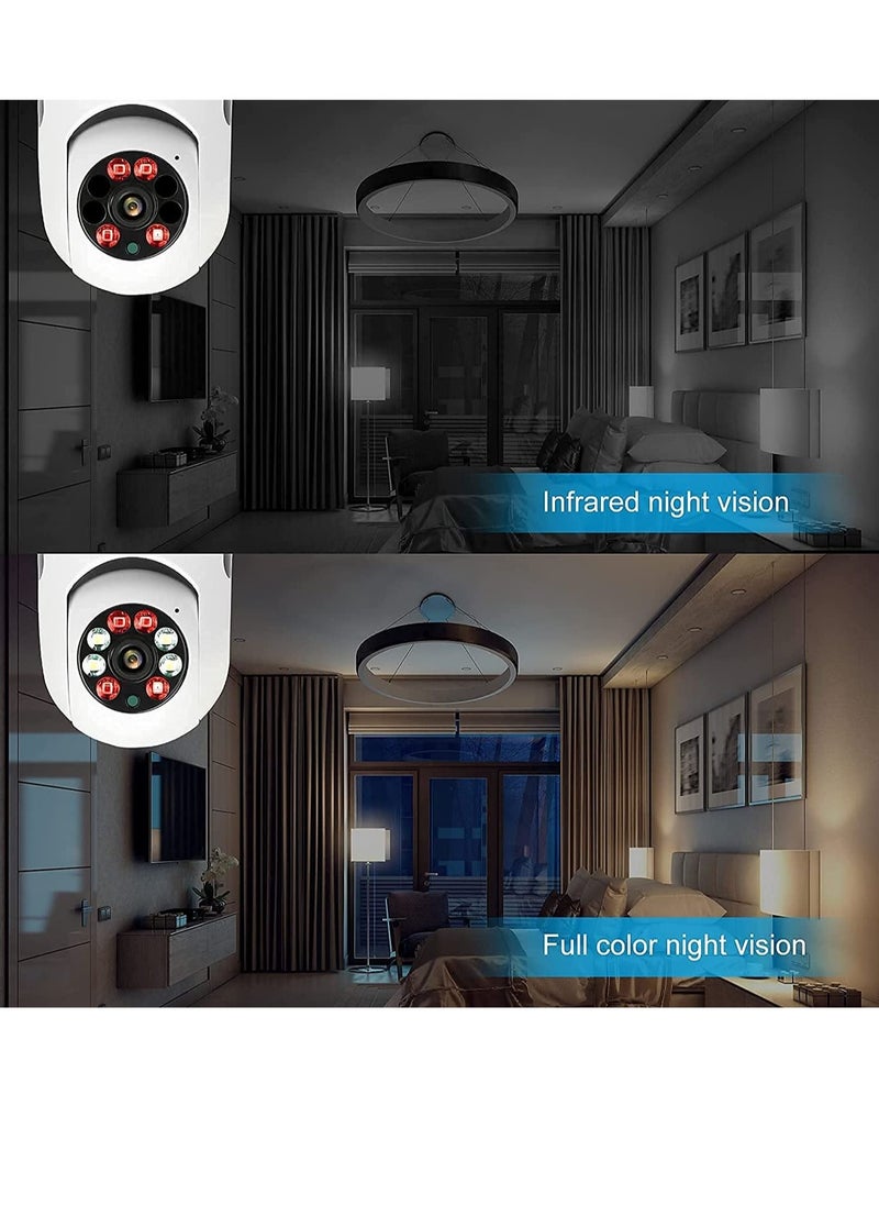 Generic - E27 Bulb 1080P 2.4GHz WiFi 360 Degree Panoramic Night Vision 2-Way Audio, Smart Motion Detection and Alarm Surveillance Cameras - Image 1