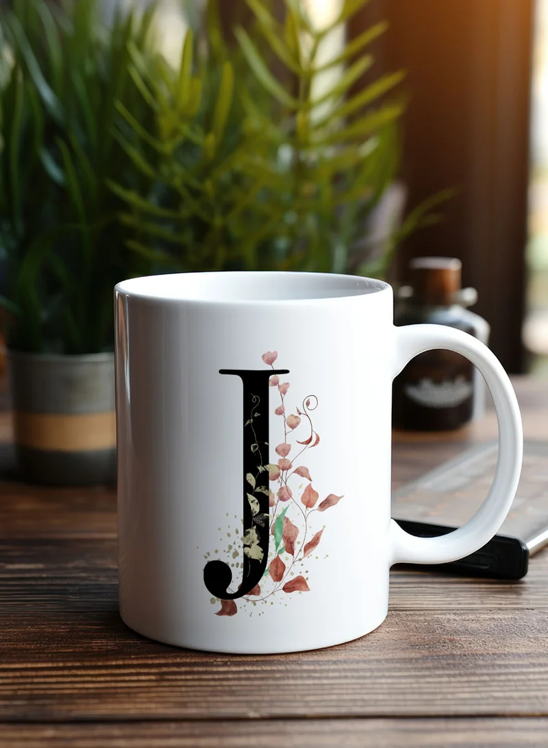 لوحة كوب سيراميك  أونصة بتصميم حرف  على الجانبين