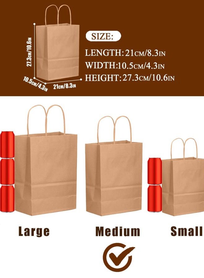 Bakepacker 30-Pack Medium Size Gift Paper Bags with Handles Bulk 10.6"x8.3"x4.3" Brown Party Kraft Shopping Bags - Image 5
