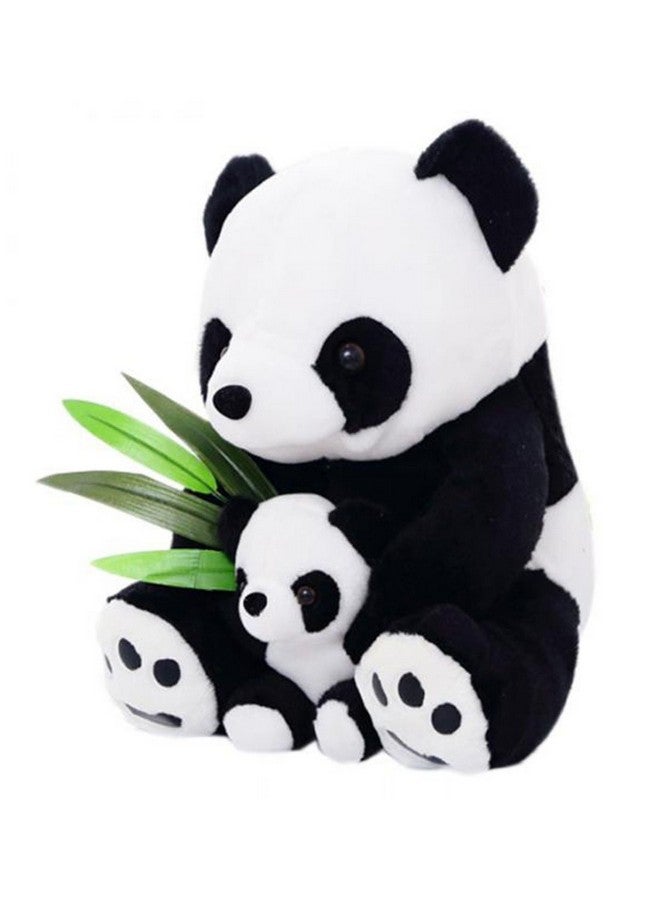تيكلز لعبة الباندا الأم مع طفل لطيف من القطيفة الناعمة على شكل حيوان للأطفال (اللون: أبيض وأسود، الحجم: 32 سم) - Image 2