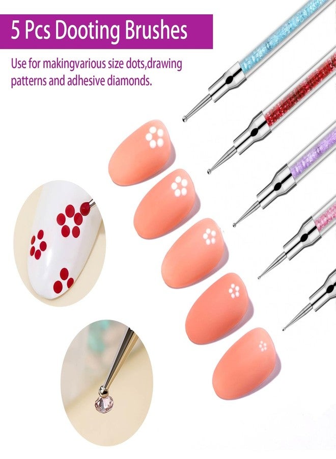 BTYMS 5 Pcs Silicone Nail Tool - Dotting Tool, Dual Tipped Nail Art Sculpture Pen, Brush - Image 4