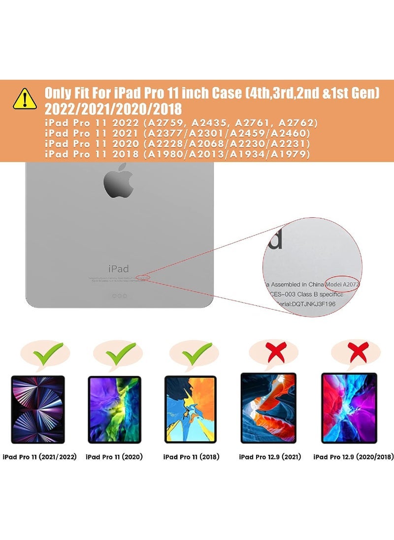 Captaintech Rotating Magnetic Case for iPad Pro 11" (2018-2022) – Hard Transparent Cover with Side Pencil Holder & Auto Wake/Sleep ﻿  - Image 2