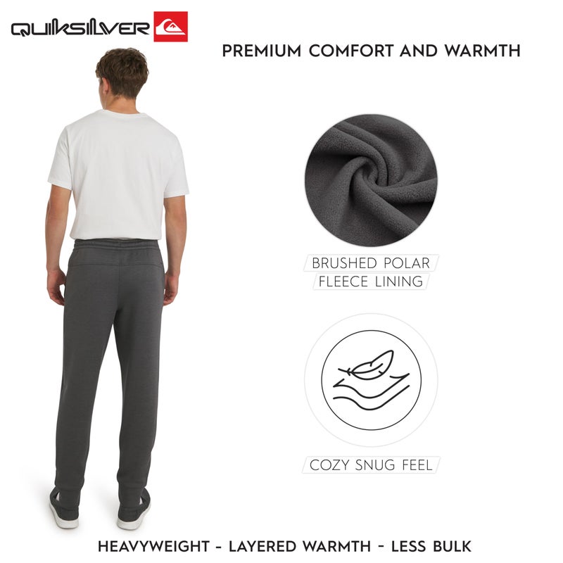 Quiksilver Men's Regular Fit Active Performance Heavyweight Jacquard Mesh and Polar Fleece Jogger Pants, Iron Gate, Large - Image 3