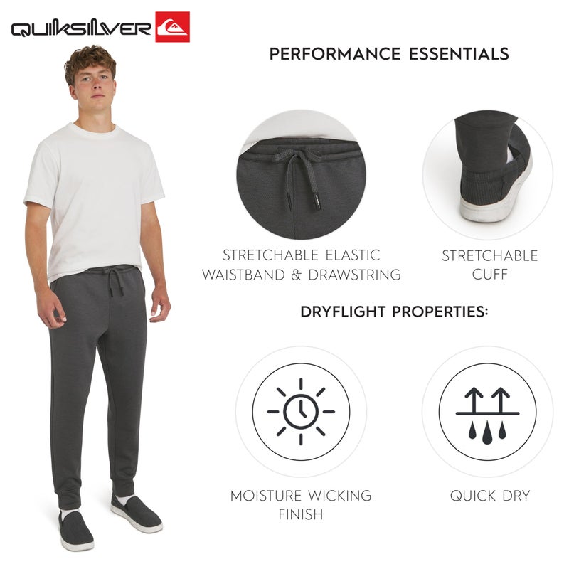 Quiksilver Men's Regular Fit Active Performance Heavyweight Jacquard Mesh and Polar Fleece Jogger Pants, Iron Gate, Large - Image 4