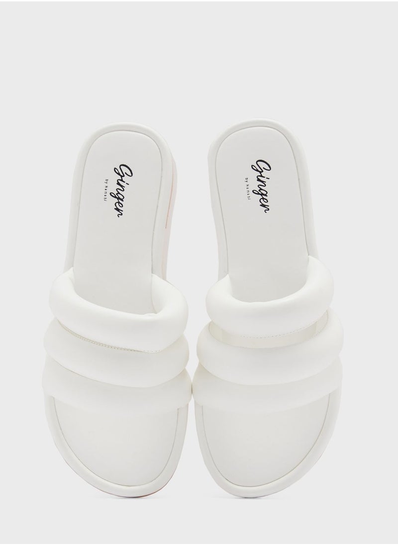 Ginger - Padded Triple Flat Sandal - Image 1