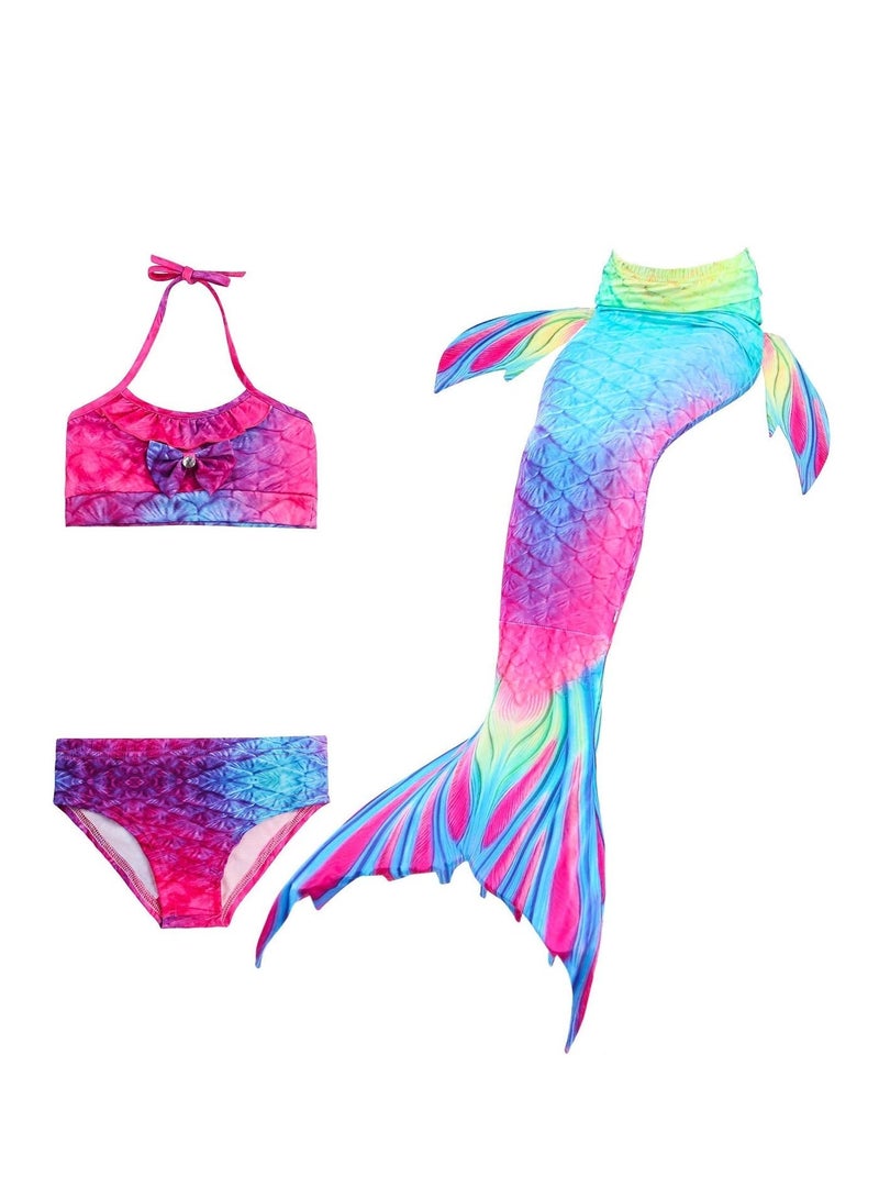 كول بيبي بدلة سباحة للفتيات من  مكونة من ثلاث قطع بذيل حورية البحر للأطفال (110 مقاس) - Image 1