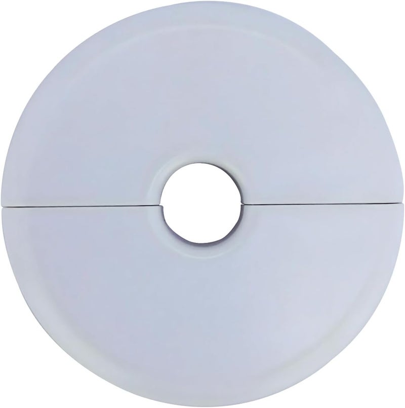 INDPROD Wall Split Flange 1 Pc, ABS Self-Adhesive tape Round Escutcheon Plate Cover, Design for 0.39"/10mm Diameter Pipe, Water Pipe Decoration Escutcheon Plate, Wall Hole Decoration Cover, White - Image 1