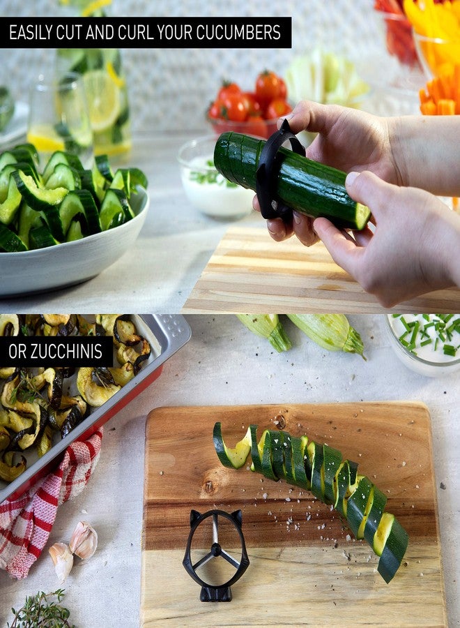 Peleg Design Curly Cat Vegetable Curler, Handheld Spiralizer for Cucumbers and Zucchinis, Veggie Cutter, Vegetable Spiral Slicer, Kitchen Gadget for Garnishing Drinks & Dishes - Image 5